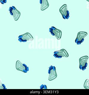 seamless pattern woman inflatable mattress pool cartoon vector Stock Vector