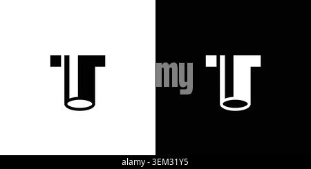 Modern and bold  T pipe logo design Stock Vector