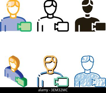 video operator human talent designs icon vector Stock Vector