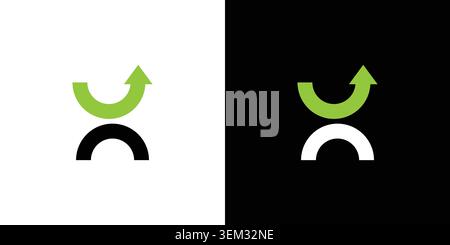 Simple and modern letter H up initials logo design Stock Vector