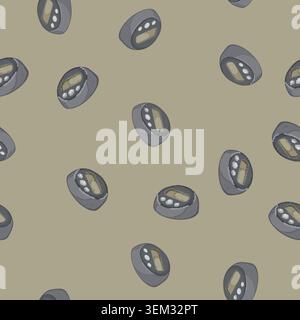seamless pattern food kitchen timer clock cartoon vector Stock Vector