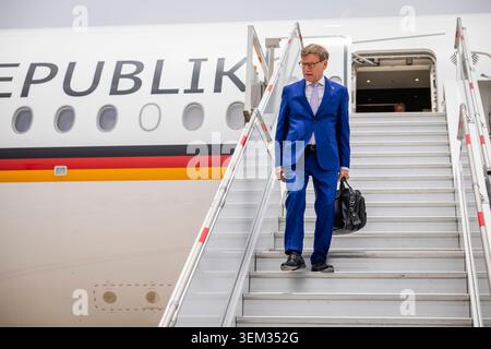 Johann Wadephul CDU, Bundesaussenminister, aufgenommen im Rahmen seiner Ankunft in Mexiko Stadt, 04.06.2026. Fotografiert im Auftrag des Auswaertigen Amtes Mexiko Stadt Mexiko *** Johann Wadephul CDU , Federal Foreign Minister, photographed during his arrival in Mexico City, 04 06 2026 Photographed on behalf of the Federal Foreign Office Mexico City Mexico Copyright: xJulianexSonntag/AAx Stock Photo