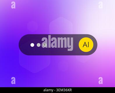 AI prompt interface with chatbot input field and generative AI interaction. Create queries, submit requests and communicate with intelligent assistants through prompt engineering vector illustration Stock Vector