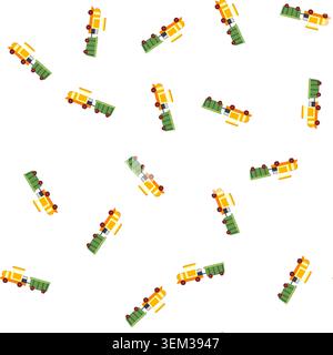 pattern conductor train toy cartoon vector Stock Vector