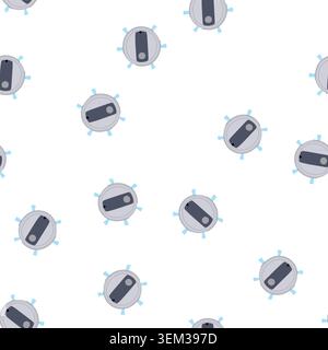 pattern hand robot vacuum cleaner cartoon vector Stock Vector