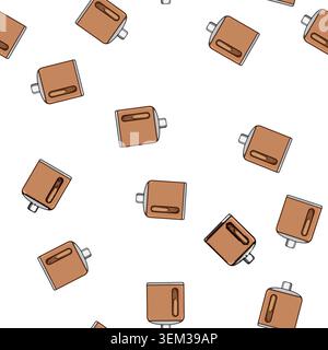 pattern hip flask alcohol cartoon vector Stock Vector