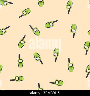 seamless pattern police walkie talkie cartoon vector Stock Vector