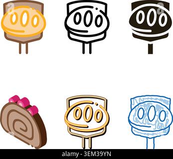 pie on spatula tasty food edition icon thin line vector Stock Vector