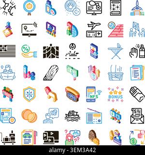 Diverse collection of conceptual business and technology icons Stock Vector