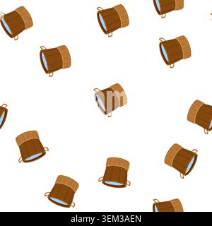 pattern pail bucket water cartoon vector Stock Vector