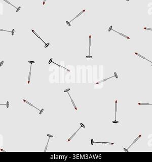 seamless pattern healthcare reflex hammer cartoon vector Stock Vector