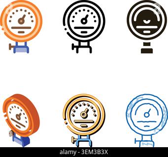 power counter series metallurgical icon vector Stock Vector