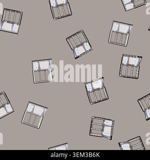 seamless pattern open fridge refrigerator cartoon vector Stock Vector