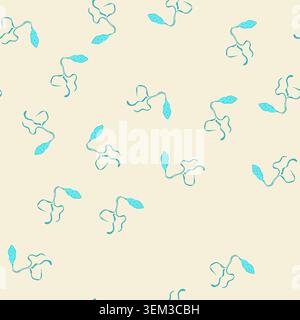 seamless pattern disease parasite cartoon vector Stock Vector
