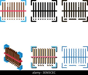 barcode postal transportation company icon vector simplified Stock Vector