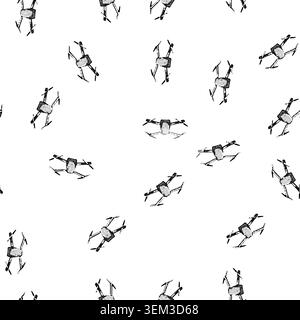 pattern delivery quadcopter cartoon vector Stock Vector
