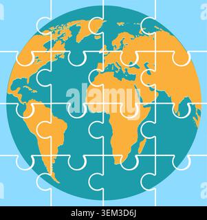 Colorful globe puzzle Stock Vector