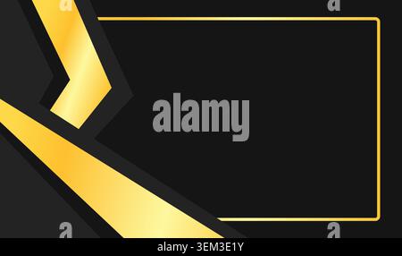 Golden slashes contrast sharply against a sleek black canvas. Modern, edgy aesthetic suits luxury, tech, or high-end branding. Stock Vector