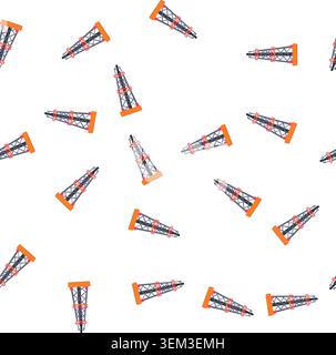 pattern platform oil rig cartoon vector Stock Vector
