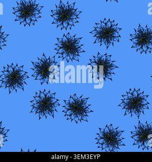 pattern flower nigella sativa sketch hand drawn Stock Vector