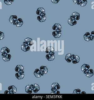 seamless pattern lens binoculars cartoon vector Stock Vector