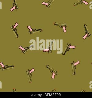 seamless pattern Toy pistol cap gun providing playful childhood fun Stock Vector