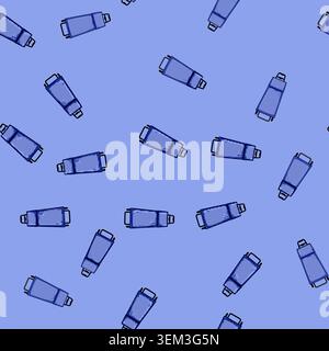 seamless pattern suitcase trolley bag cartoon vector Stock Vector