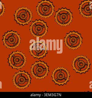pattern steam gears steampunk sketch hand drawn Stock Vector