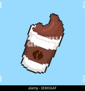 Pixel art Floating Coffee Cup game asset design Stock Vector