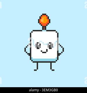 Pixel art Candle Character game asset design Stock Vector