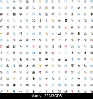 Large collection of diverse business and technology icons Stock Vector