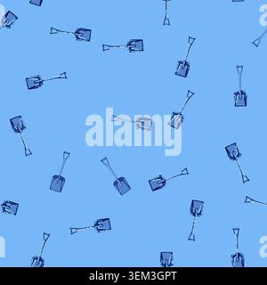 seamless pattern storm snow shovel cartoon vector Stock Vector