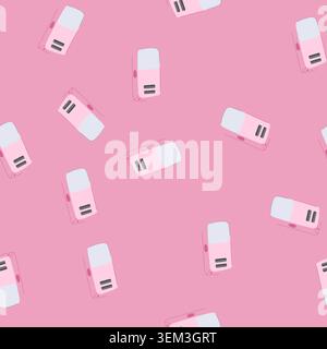 seamless pattern battery power bank cartoon vector Stock Vector