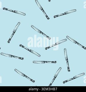 pattern personalized knife engraved silver sketch hand drawn Stock Vector