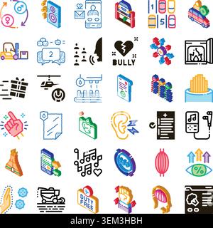 Colorful diverse icon set illustrating various concepts Stock Vector