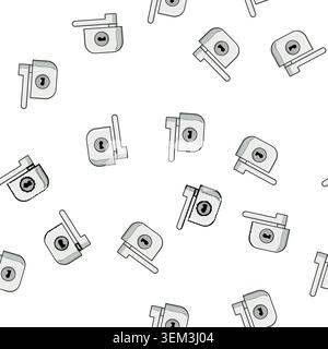 pattern Window lock security mechanism preventing unauthorized access Stock Vector