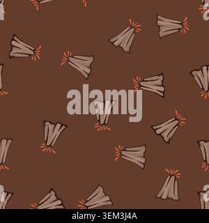 seamless pattern plume volcano eruption cartoon vector Stock Vector