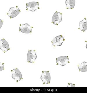 pattern equipment respirator mask cartoon vector Stock Vector