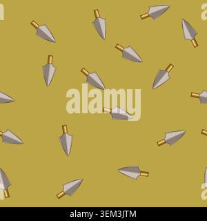 seamless pattern stone arrowhead cartoon vector Stock Vector