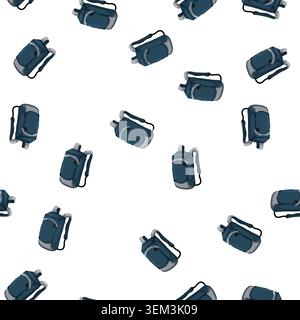 pattern bag backpack camp cartoon vector Stock Vector