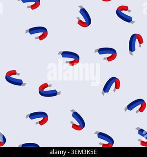 seamless pattern symbol magnet cartoon vector Stock Vector