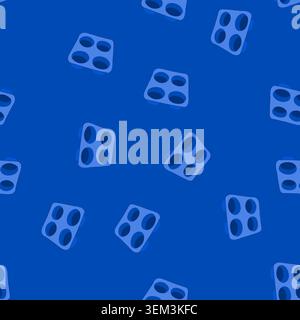 seamless pattern blue silicone baking mold for cupcakes and muffins Stock Vector