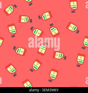 seamless pattern lubricant motor oil cartoon vector Stock Vector