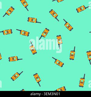 seamless pattern talking walkie talkie cartoon vector Stock Vector