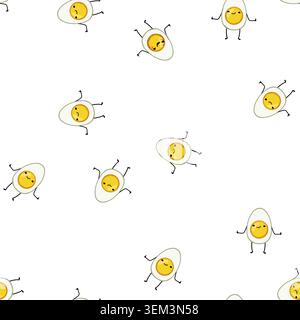 pattern smile egg character cartoon vector Stock Vector