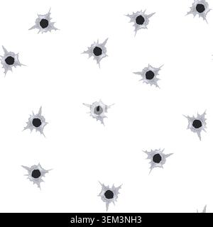 pattern crack bullet hole cartoon vector Stock Vector
