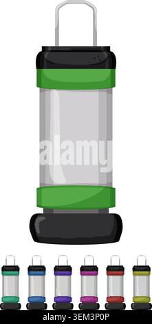 camping lantern camp lamp cartoon vector graphic Stock Vector