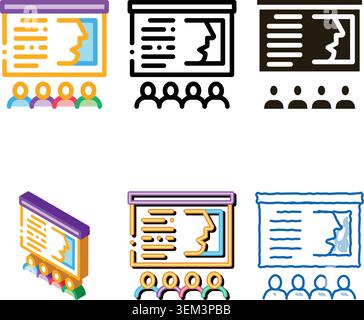 stylized doctor education icon vector outline Stock Vector