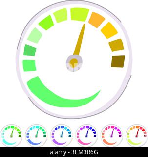 tachometer speedometer vector cartoon graphic Stock Vector