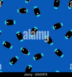 seamless pattern watch fitness bracelet cartoon vector Stock Vector